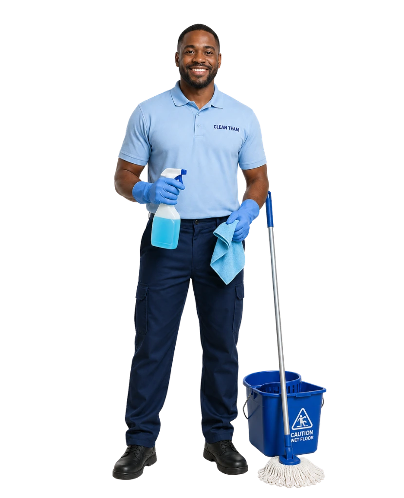 Professional cleaning service worker in South Africa — web design for cleaning services