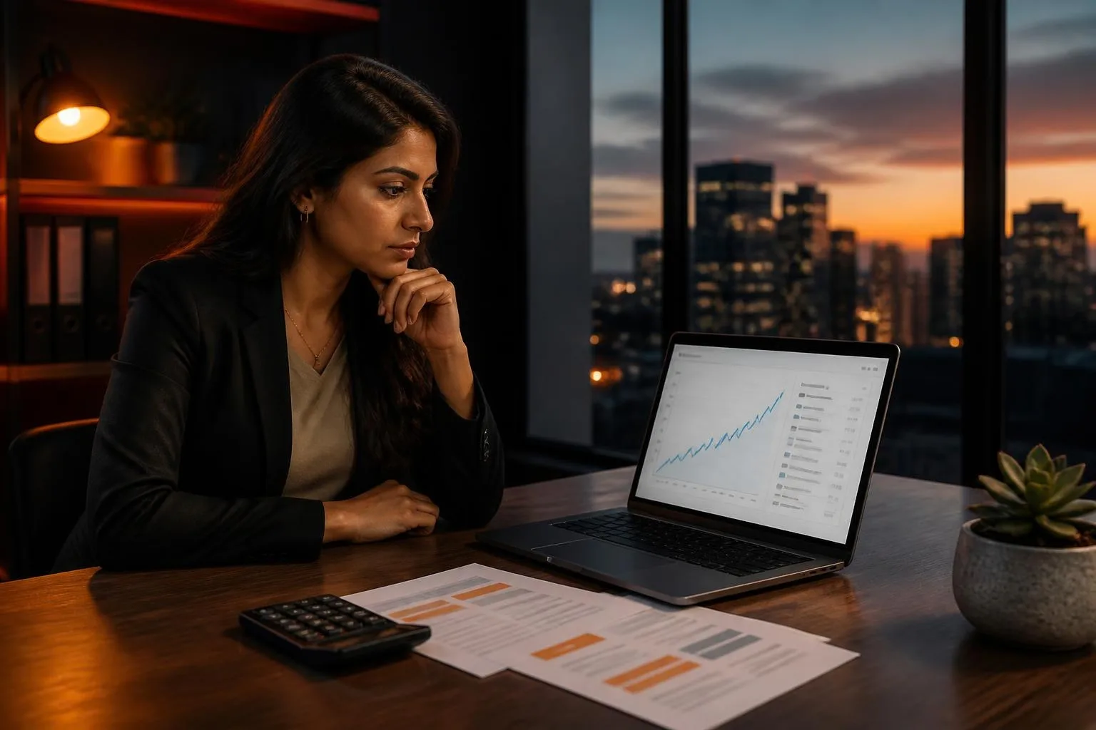 South African business owner comparing SEO quotes and website traffic growth on a laptop